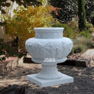 White Artistic Flower Pot, JS-P127
